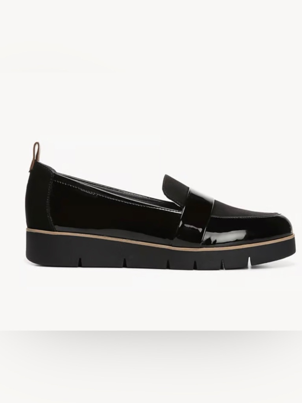 Dr. Scholl's Black Patent Slip-On Platform Loafer